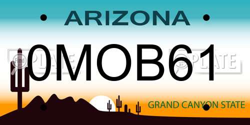 0MOB61 Arizona License Plate