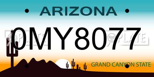 0MY8077 Arizona License Plate