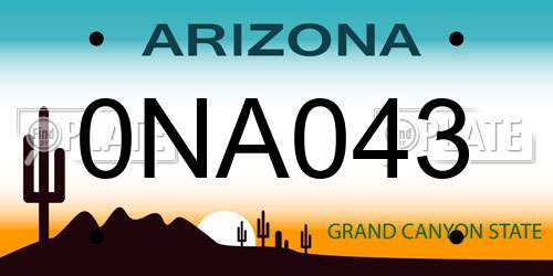0NA043 Arizona License Plate