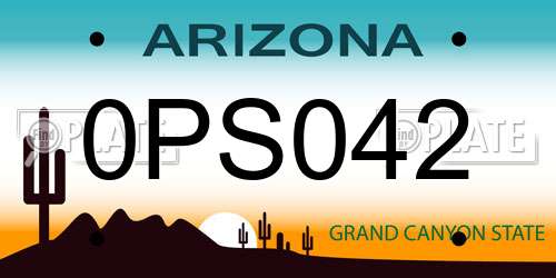 0PS042 Arizona License Plate