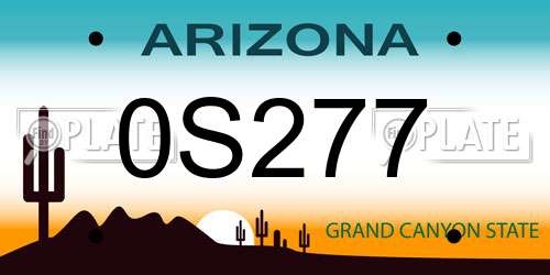 0S277 Arizona License Plate
