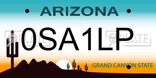 0SA1LP Arizona License Plate
