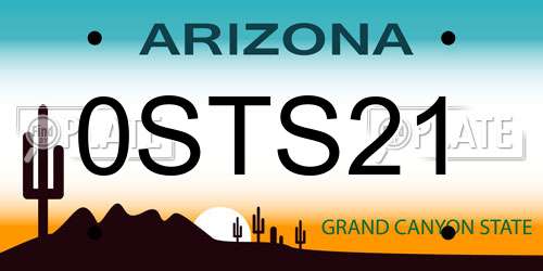 0STS21 Arizona License Plate