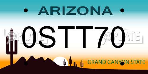 0STT70 Arizona License Plate