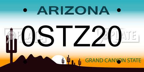 0STZ20 Arizona License Plate