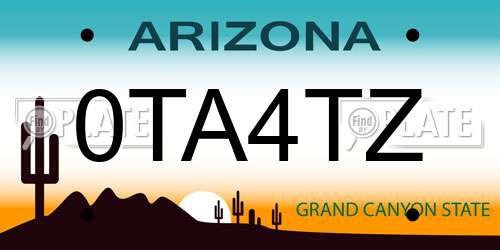 0TA4TZ Arizona License Plate