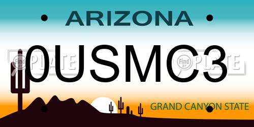 0USMC3 Arizona License Plate