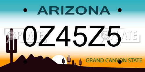 0Z45Z5 Arizona License Plate