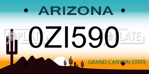 0ZI590 Arizona License Plate