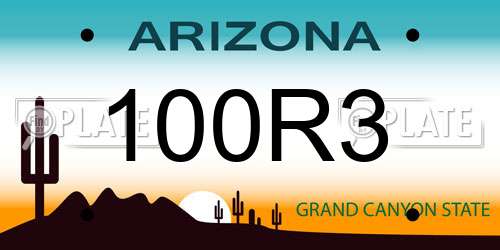 100R3 Arizona License Plate