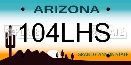 104LHS Arizona License Plate
