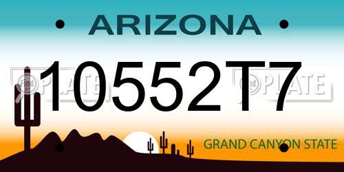 10552T7 Arizona License Plate