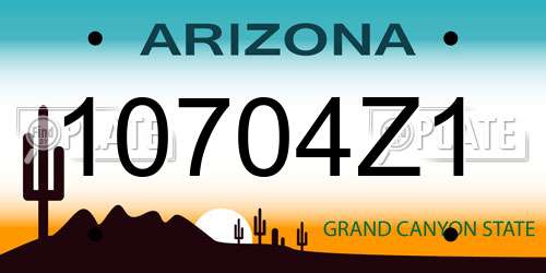 10704Z1 Arizona License Plate