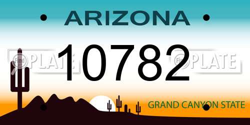10782 Arizona License Plate