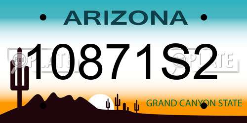 10871S2 Arizona License Plate