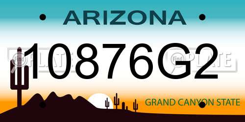 10876G2 Arizona License Plate