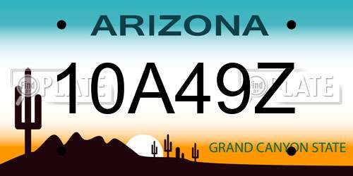 10A49Z Arizona License Plate
