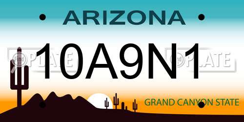 10A9N1 Arizona License Plate