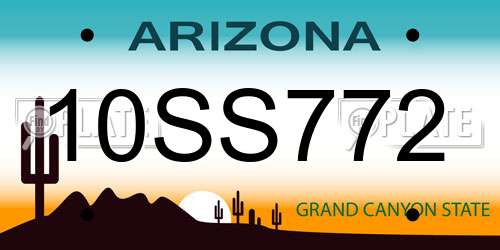 10SS772 Arizona License Plate