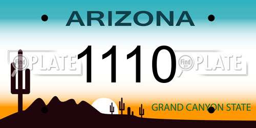 1110 Arizona License Plate