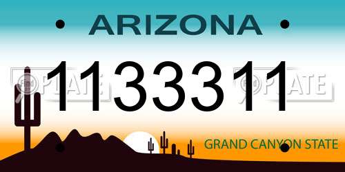 1133311 Arizona License Plate