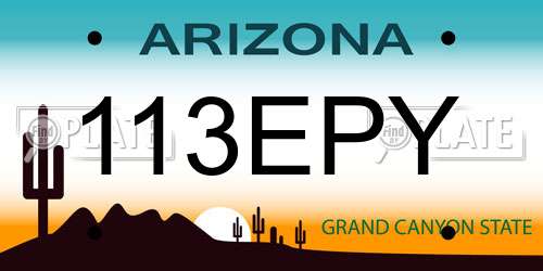 113EPY Arizona License Plate
