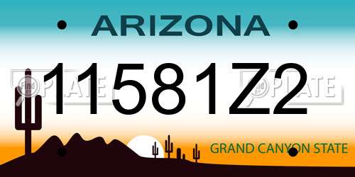 11581Z2 Arizona License Plate