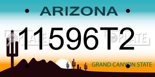 11596T2 Arizona License Plate