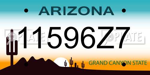 11596Z7 Arizona License Plate
