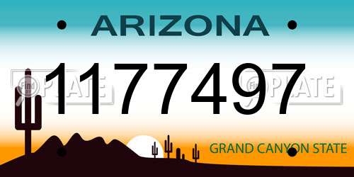 1177497 Arizona License Plate