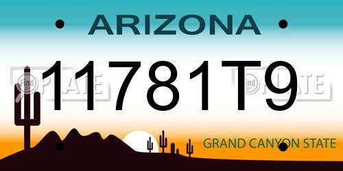 11781T9 Arizona License Plate