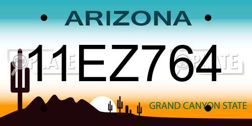 11EZ764 Arizona License Plate