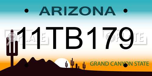 11TB179 Arizona License Plate