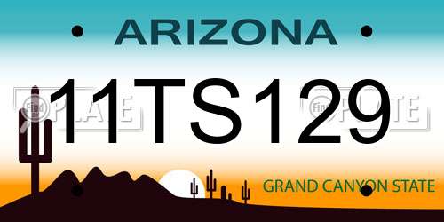 11TS129 Arizona License Plate