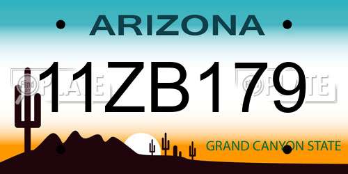 11ZB179 Arizona License Plate