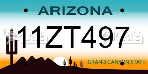 11ZT497 Arizona License Plate