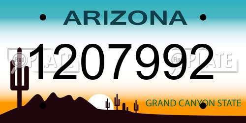 1207992 Arizona License Plate