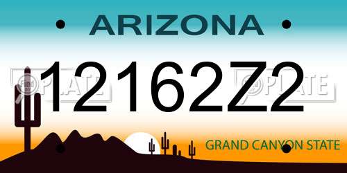 12162Z2 Arizona License Plate