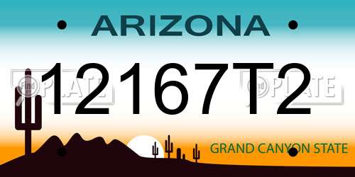 12167T2 Arizona License Plate