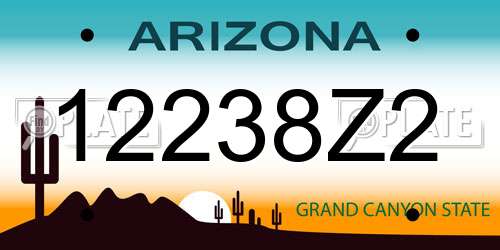 12238Z2 Arizona License Plate