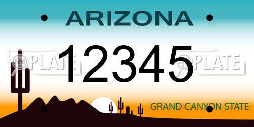 12345 Arizona License Plate