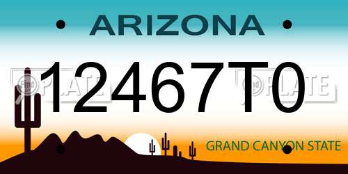 12467T0 Arizona License Plate