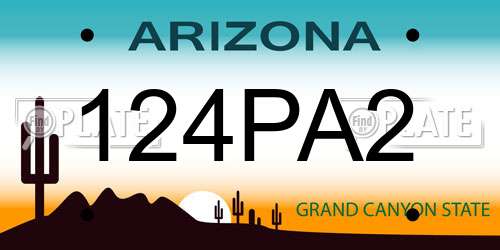 124PA2 Arizona License Plate