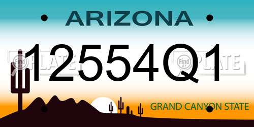 12554Q1 Arizona License Plate