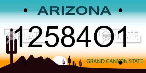 12584O1 Arizona License Plate
