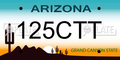 125CTT Arizona License Plate