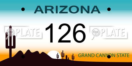 126 Arizona License Plate