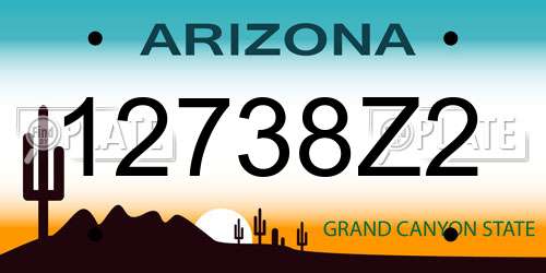 12738Z2 Arizona License Plate