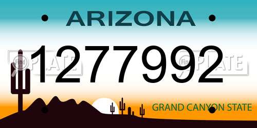 1277992 Arizona License Plate