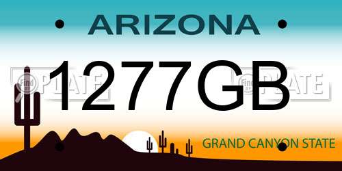 1277GB Arizona License Plate